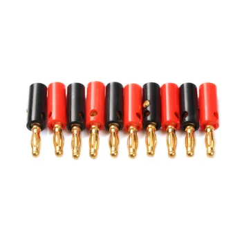 

20Pcs 4mm Banana Plug Gold Plated Audio Adapter Speaker Cable Wire Connectors Plug Black&Red Banana Connector Set