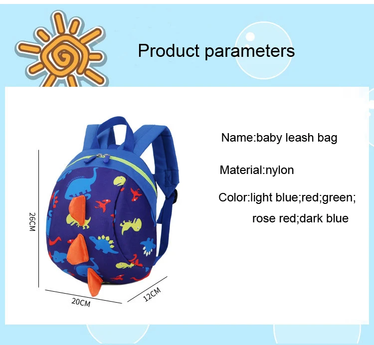 Кроя одежда для малышей со страховочными ремнями поводок мультфильм анти-потерянный рюкзак прогулочный ремень рюкзак в виде динозавра для детей поводок для От 1 до 3 лет