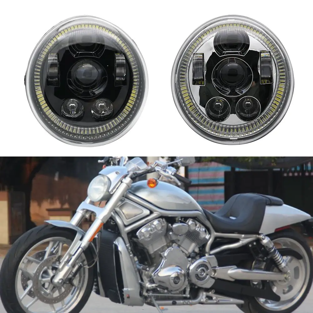Водонепроницаемая светодиодная мотоциклетная фара из алюминия drl фары «ангельские глаза» для Harley V удилище VRSCA VRSC V-Rod Muscle