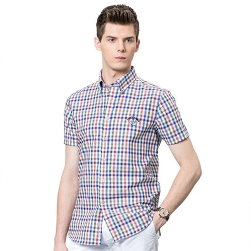 Summer Young Men Shirts Fashion Shirt Short Cotton Shirts Cool Slim Fit