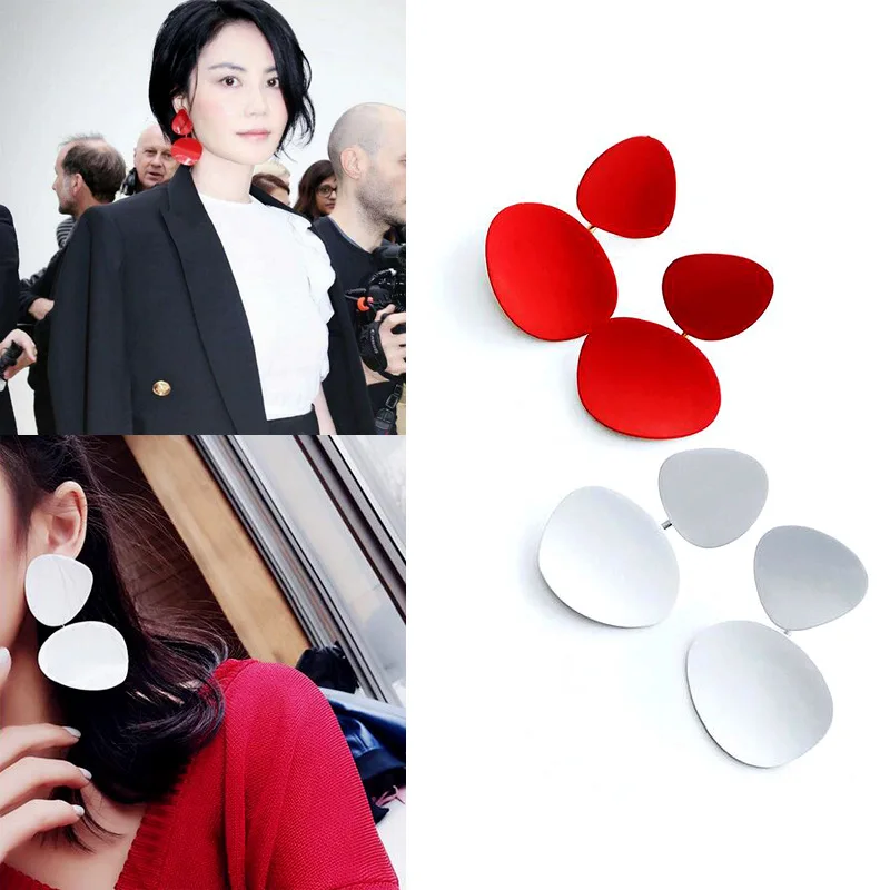 New Fashion acrylic white Black Red earrings exaggerated Personality female wholesale | Украшения и аксессуары