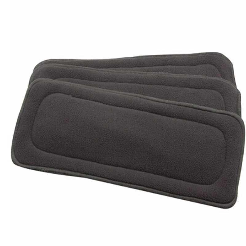 

4Layers Bamboo Charcoal Cloth Diapers Inserts Nappy Changing Mat Black Baby Diapers Reusable Diaper Changing Pad Liners