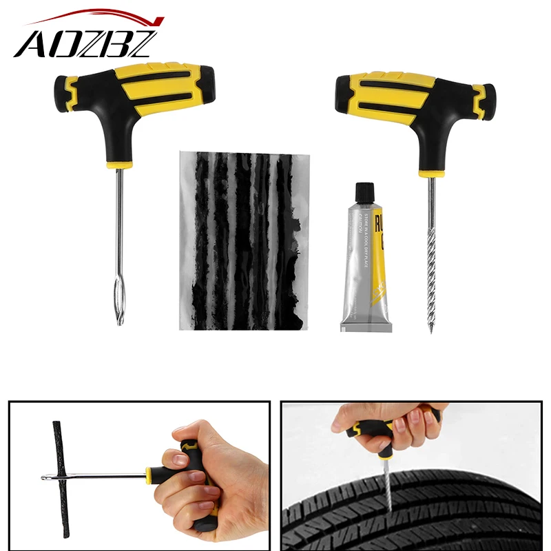 Buy AOZBZ Car Auto Tubeless Tire Repair Kit Tire Socket Puncture Repair Tool