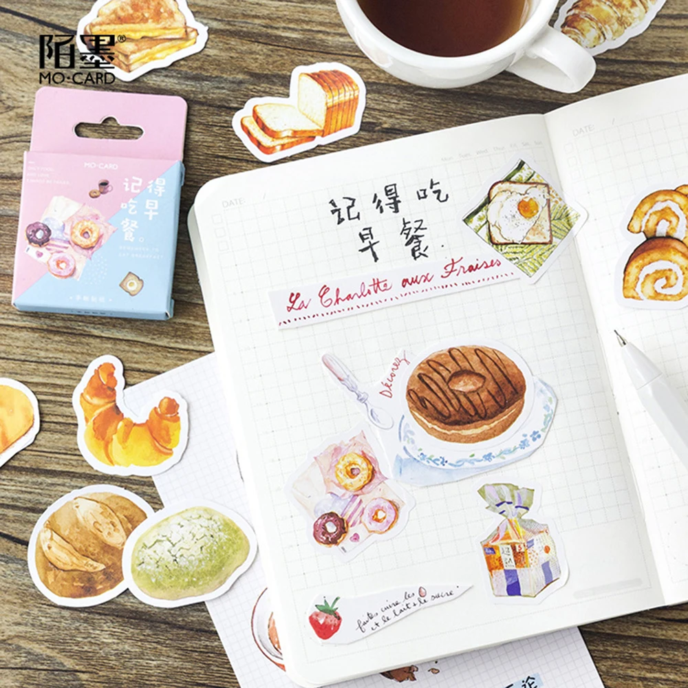 Kawaii/Набор декоративных наклеек для завтрака с надписью «Remember to eat», клеящиеся наклейки для еды, хлеба, сделай сам, украшение для альбома, дневник, наклейки для школьников