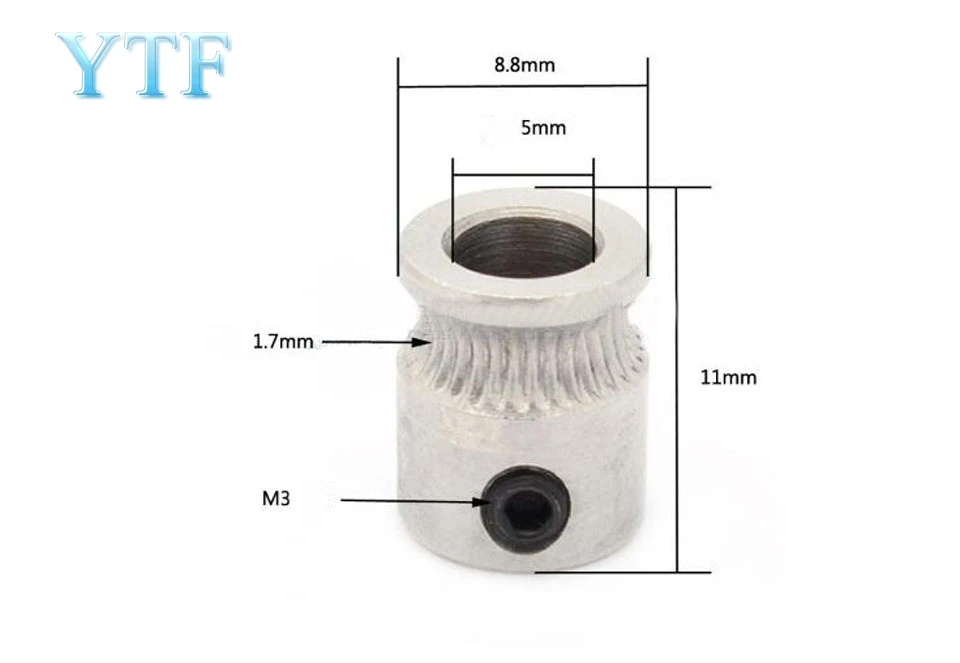 MK8 драйвер Шестерни 9 мм* 5 мм* 11 мм запасная часть для экструдер 1,75 мм 3,0 нити 3D принтеры Запчасти штранг-прессования Ободы 5 мм Pulle