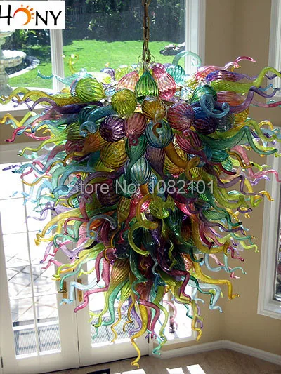 

Free Shipping Multi Colored Murano Glass Fiber Optic Chandelier
