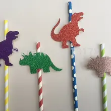 Дешевая блестящая бумага с динозаврами, соломинки для маленьких мальчиков, вечерние свадебные, помолвки, дня рождения, соломинки для душа