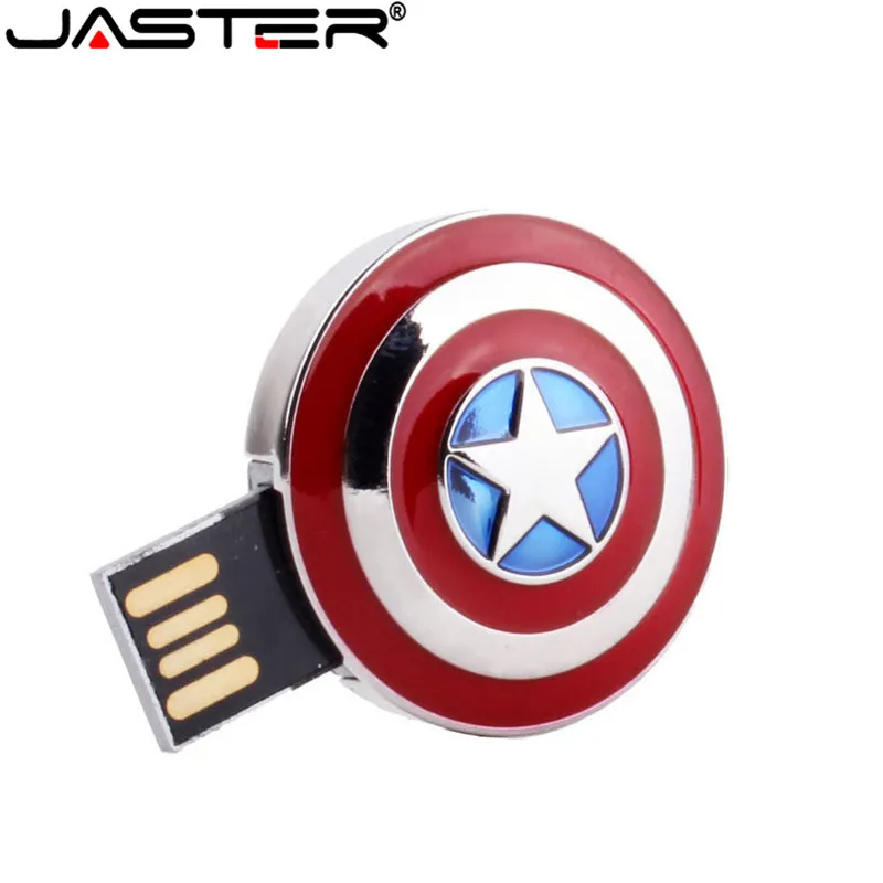 

JASTER Captain America Shield usb flash disk pen drives usb 2.0 usb flash drive pendrive 4GB 8GB 16GB 32GB 64GB memory stick