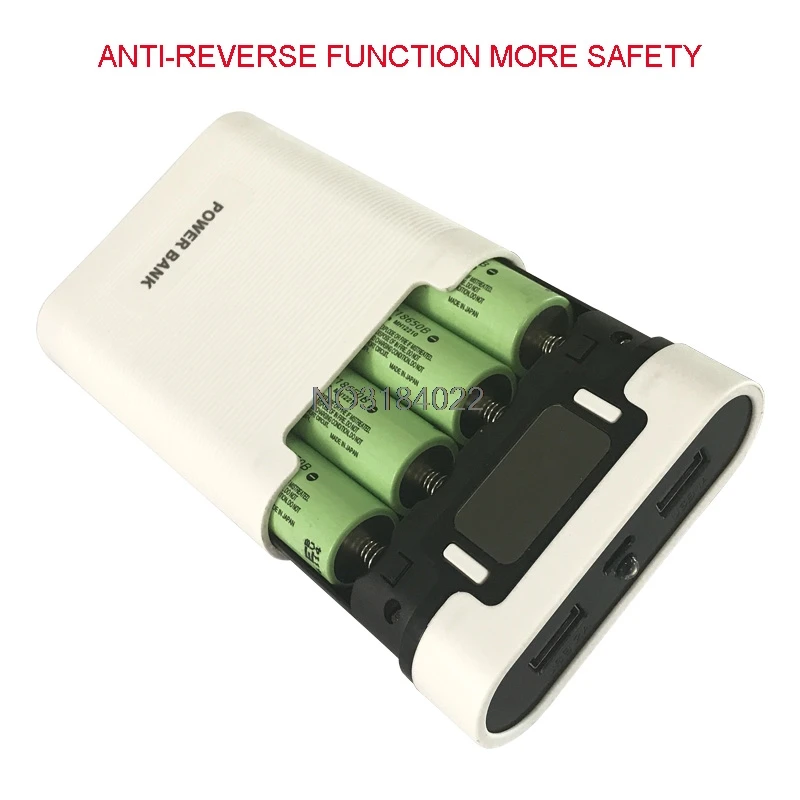 Dual USB LCD Anti-reverse Portable Power Bank Box 4x 18650 DIY Display Battery Charger 5V 2A Powerbank Case With LED Flashlight Dual USB LCD Anti-reverse Portable Power Bank Box 4x 18650 DIY Display Battery Charger 5V 2A Powerbank Case With LED Flashlight