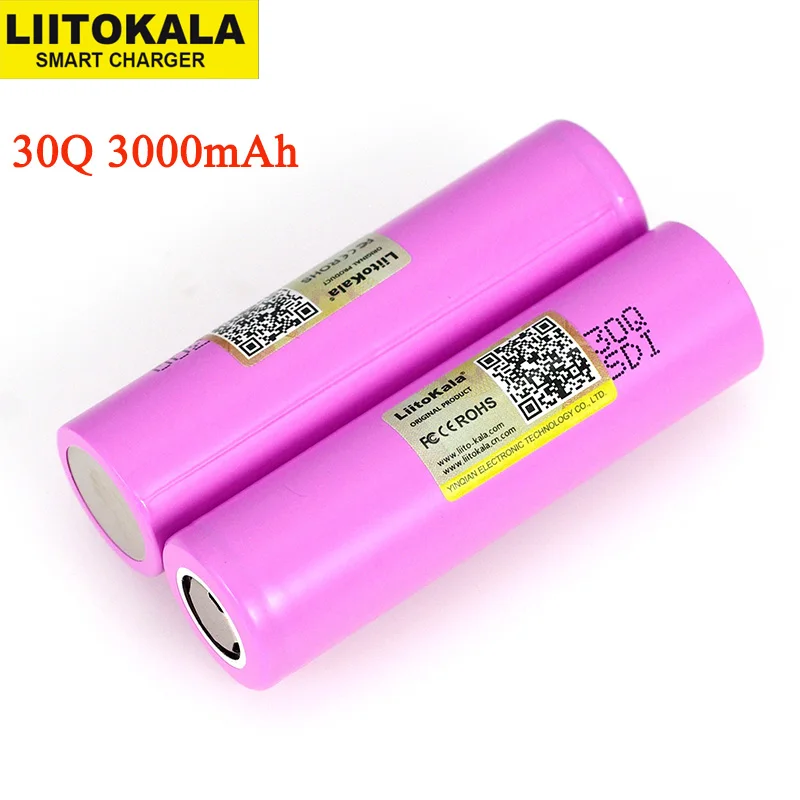 3 6 оригинальный литиевый перезаряжаемый аккумулятор Liitokala 18650 в INR18650 30Q 3000 мАч 7