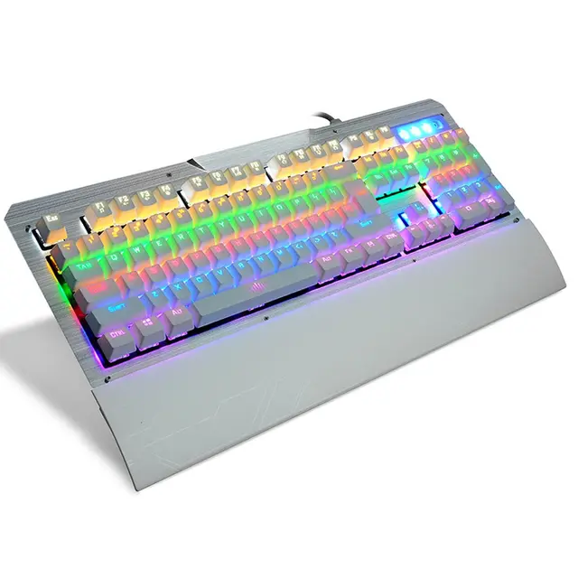 Professional Full Size Mechanical Keyboard 104 Keys LED Backlit Waterproof Keyboard Built in