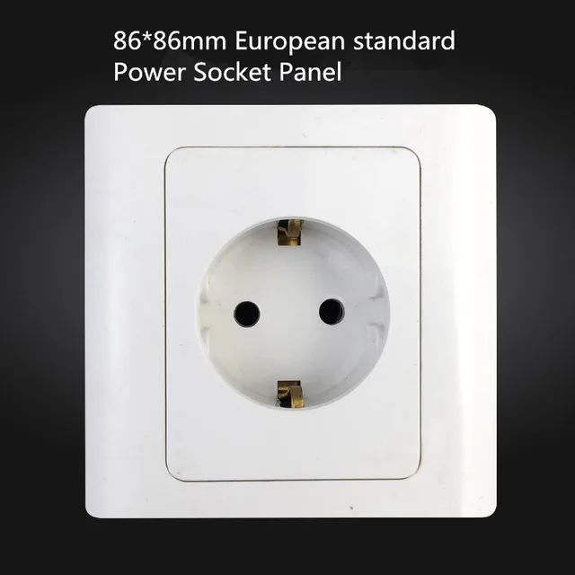 1PCS SS013 German standard Power Socket Electrical Socket Outlet 86*86mm Convenience Receptacle