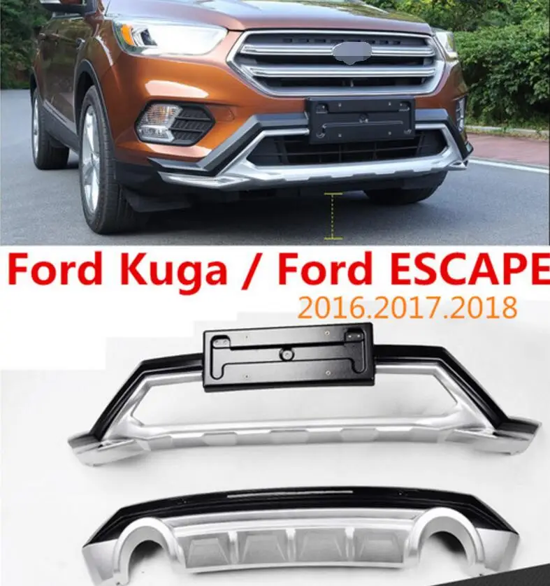 

Auto BUMPER GUARD For Ford Kuga ESCAPE 2016.2017.2018 BUMPER Plate High Quality Brand New ABS Front+Rear Car Accessories