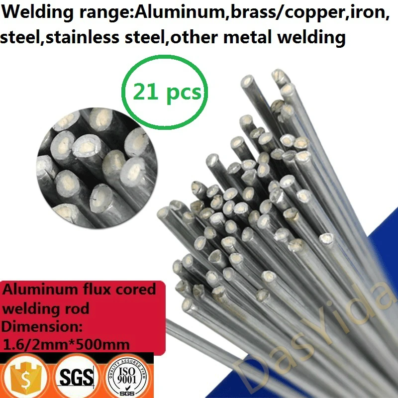 

21 PCS 1.6/2mm*500mm Low temperature aluminum flux cored welding wire No need aluminum powder Instead of WE53 welding rod