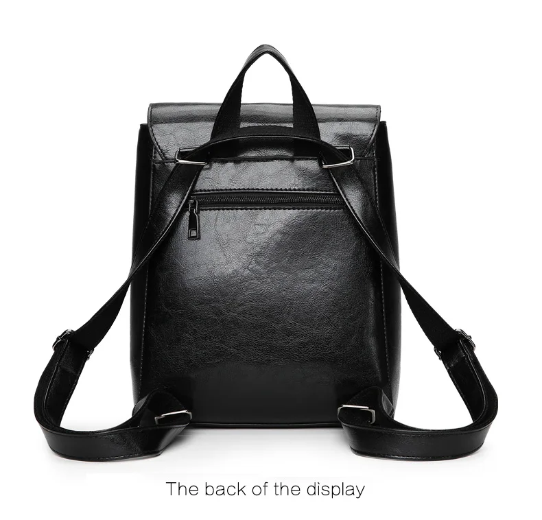 Винтажные рюкзаки для женщин, высококачественные кожаные рюкзаки, Женская дорожная сумка на плечо, школьная сумка с замком, Однотонный женский рюкзак