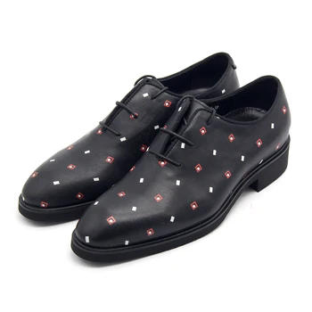 

White Red Weave Point Formal Business Shoes for men Flat heel Full Grain Leather Mens Formal Suit Shoe