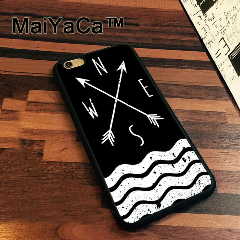 

MaiYaCa Compass Designs Nautical Sea Arrows Back Cover Soft TPU Case For iphone 7 8 6 6S Plus X XR XS MAX 5 5S SE Cover Coque