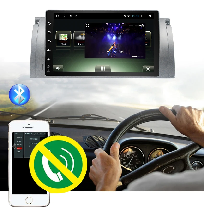 8 Koason 9 inch Android System 7.1.1 Car Media Player GPS Navigation With disc Stereo for BMW E39 1995-2003