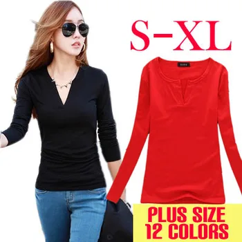 

Long Sleeve V-Neck Shirt Women Casual Size Blouses Knitted Body Tops Camisas Roupas Blusas Femininas