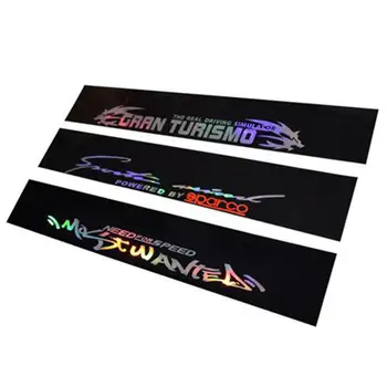 

New 8 X 52 PVC Windshield Sticker Banner Strip Racing Front Rear Window Car Sun Visor Laser Reflective Decorative Stickers