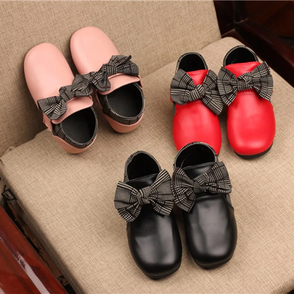 

MUQGEW Hot Sale Children Kid Baby Girls Leather Bowknot Martin Boots Student Casual Shoes Dropshipping