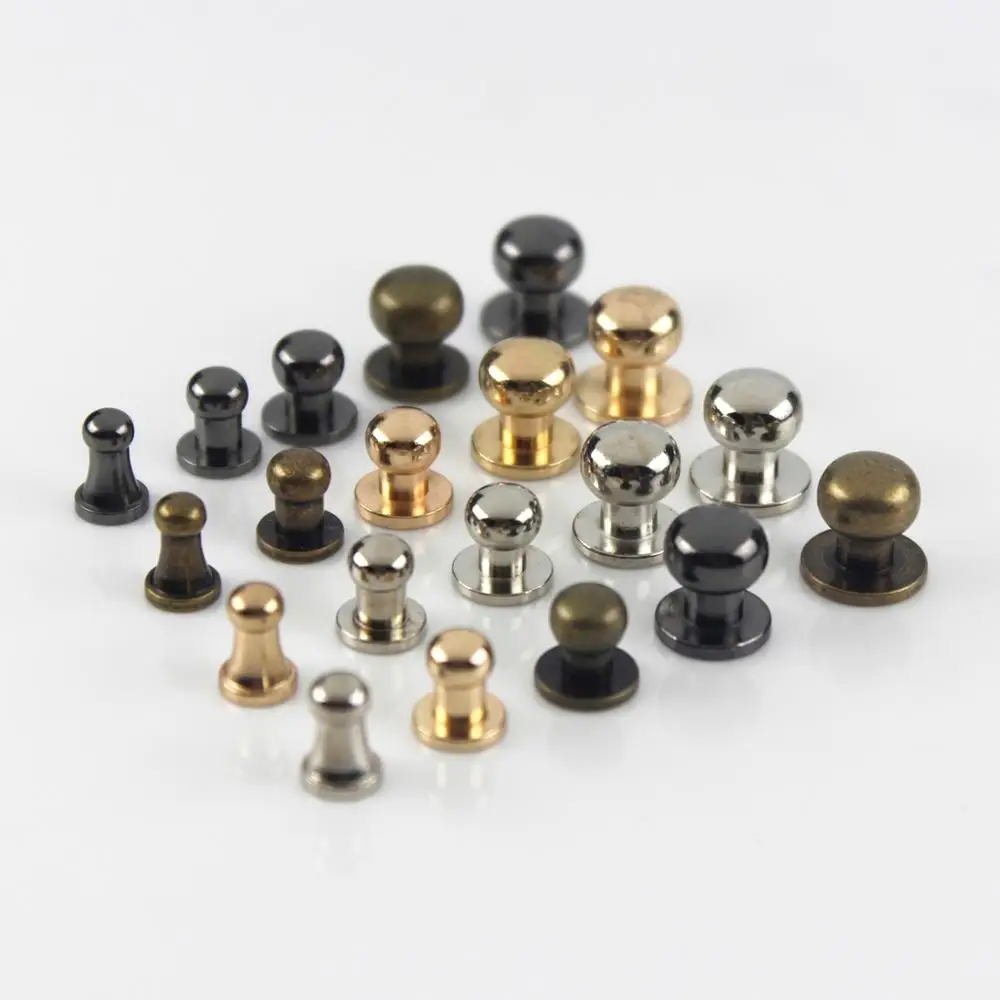 

10pcs Sam Brown Browne Buttons Screwback Round Head Ball Post Studs Nail Rivets Leather Craft Hardware Accessories