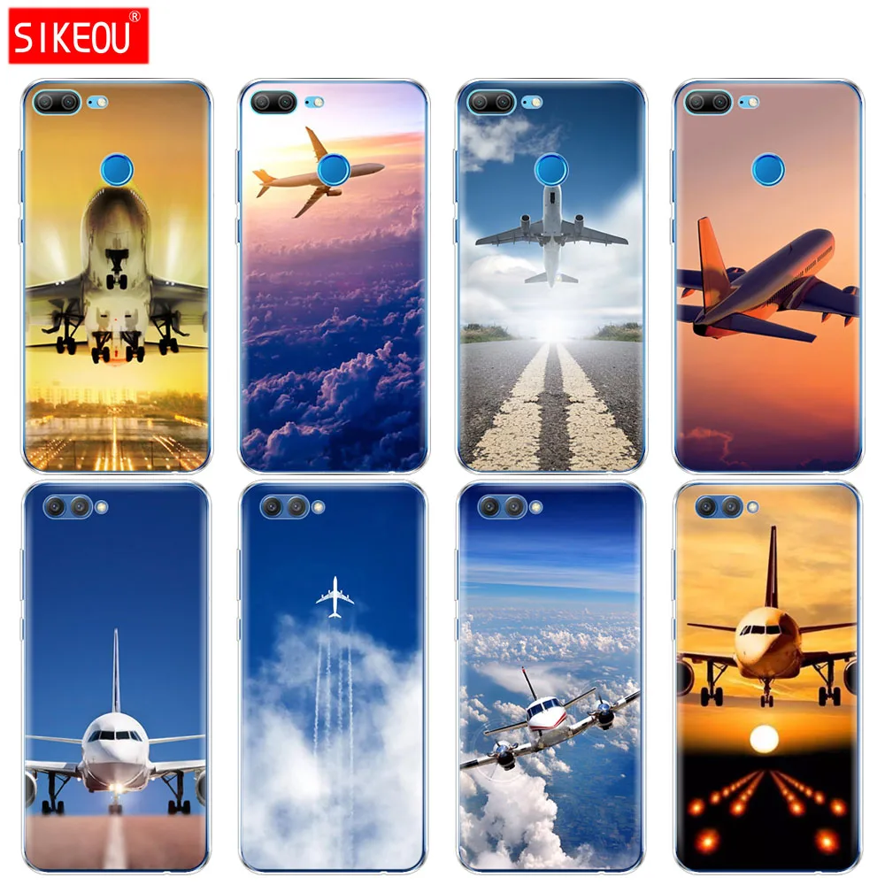 

Silicone Cover phone Case for Huawei Honor 10 V10 3c 4C 5c 5x 4A 6A 6C pro 6X 7X 6 7 8 9 LITE Aircraft Airplane fly cloud Sky