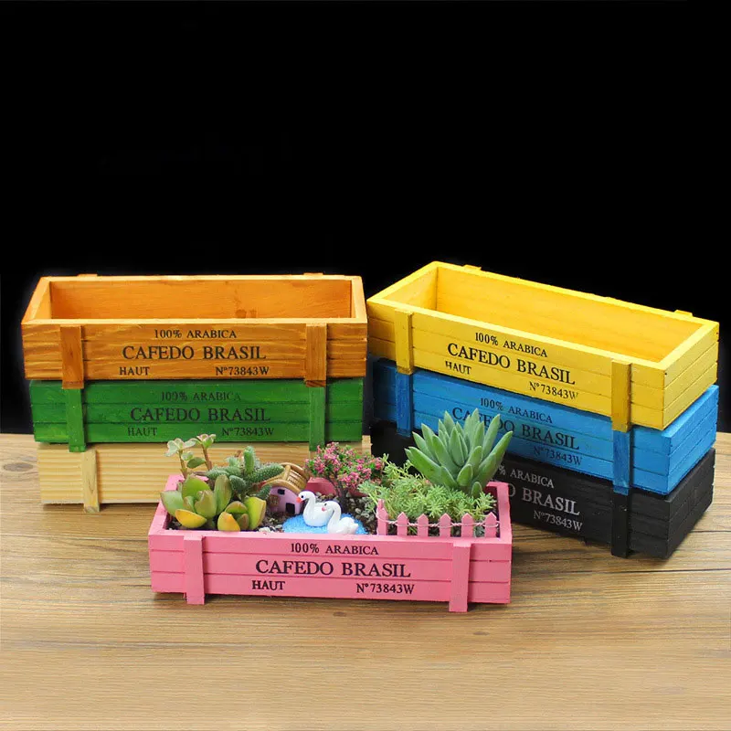 Vintage Wood Garden Flower Planter Succulent Pot Rectangle Trough Box
Plant Bed