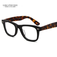Черная оправа, различные цвета,, Классическая мода для мужчин и женщин, фирменный дизайн, винтажные ацетатные очки для глаз, оптическая оправа KP001