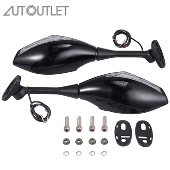 

AUTOUTLET Turn Signal Integrated Mirrors LED light For Honda CBR600RR 2003-2017 CBR1000RR Left And Right LED Turn Signal Mirrors