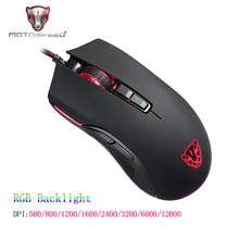 Motospeed V70 12000 dpi игровая мышь геймер RGB подсветка USB Проводная Mause Регулировка эргономичная оптическая мышь для ПК ноутбук игры