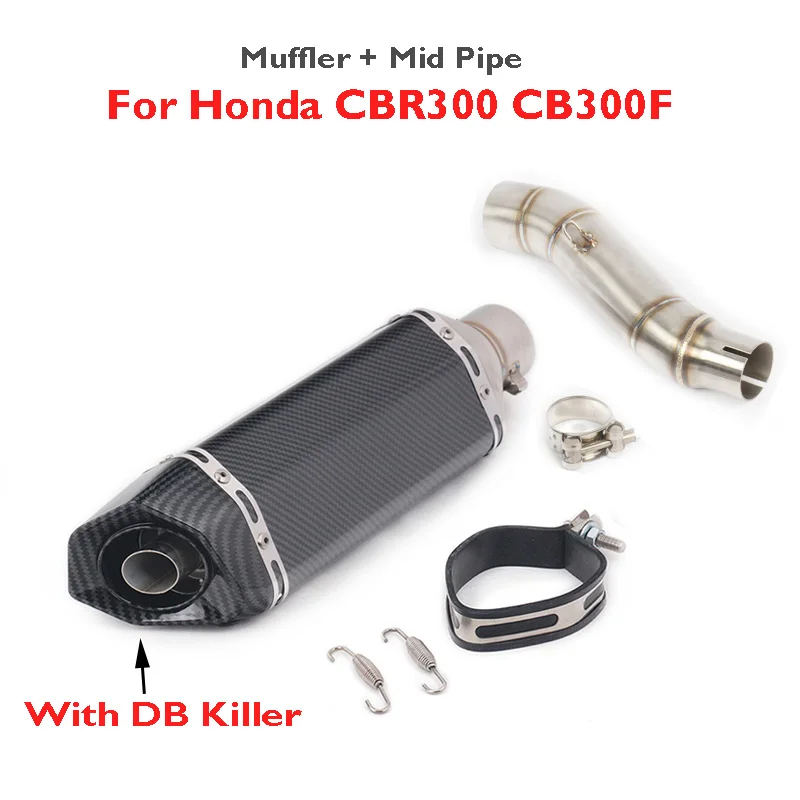 CBR300 CB300F CB300R Motorcycle Slip on Muffler Silencer Escape Mid Link Connect Tube for Honda | Автомобили и мотоциклы