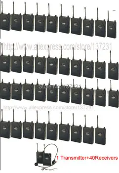 

Takstar UHF-938/ UHF 938 UHF frequency Wireless Tour Guide System 50m Operating Range 1 Transmitter+40Receivers for Tour guiding