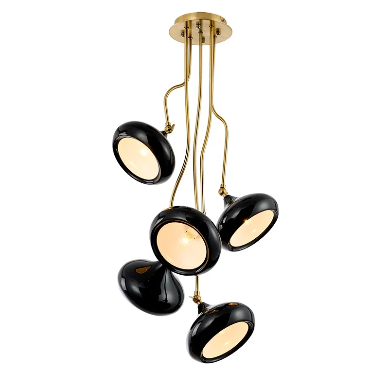 

Post Modern Chandelier Lamp 5 PCS E27 Toolery black adjustable lampshade for Living Room Light Dining LED Lighting fixture