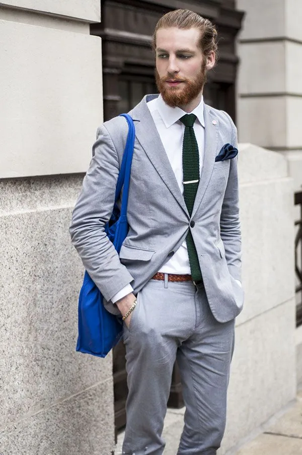 Latest Coat Pant Designs Light Grey Casual Custom Wedding