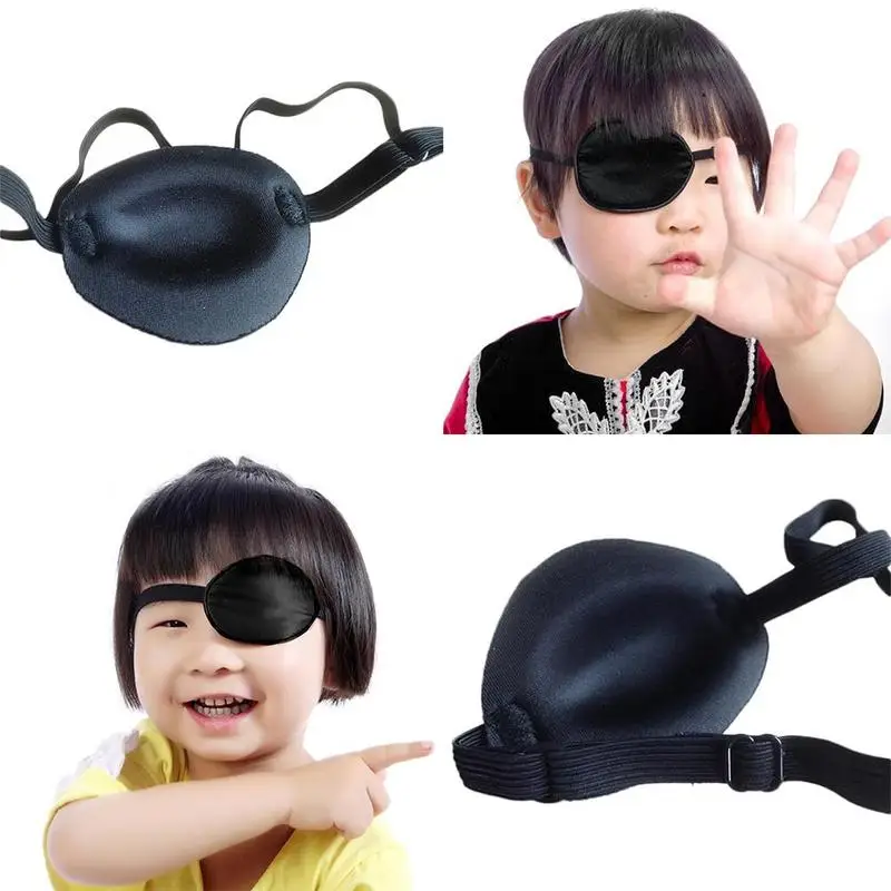 Unisex Black Single Eye Patch Washable Adjustable Concave Eyepatch One Eye повязка на глаз Halloween Party Pirate Cosplay Props eye patch