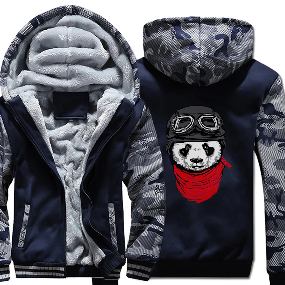 Harajuku Хип Хоп брендовая одежда пальто хипстерское забавный Панда печатных пилот толстовки с капюшоном Новые 2019 Мужская мода утолщаются