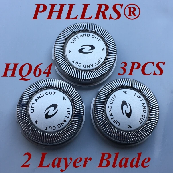 3PCS 2-Layer blade HQ64 replace head razor for philips shaver HQ54 HQ5705 HQ5715 HQ5710 HQ6070 HQ6071 HQ6073 HQ7310 HQ7325 | Красота и