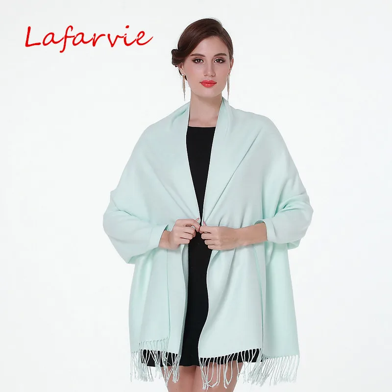 

Lafarvie Hot Sale Auturm & Winter Fashion Solid Scraft Women Ladies Scarves Cashmere Big Size 200cm*70cm Shawls