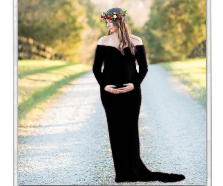 2018 Cotton Maternity Photography Props Maternity Gown Dress Off Shoulder Sexy Women Pregnancy Maxi Dresses For Photo Shooting (4)