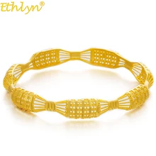 Ethlyn Jewelry 4/Style Cannot Open Dubai Exquisite Bracelet for Women Gold Color & Copper Jewelry African Arab Favorite Gift B73