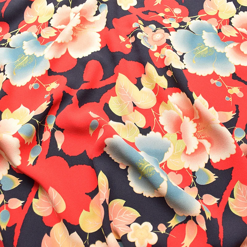 145x100 см импортные Dazzle Цветочный Принт мягкий шифон стрейч ткань для женщин
