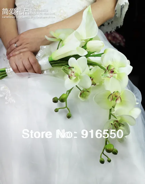 Bridal Bouquet Silk Phalaenopsis Orchid Calla Lilies Tulip Bridal Bouquet Silk Phalaenopsis Orchid Calla Lilies Tulip Wedding