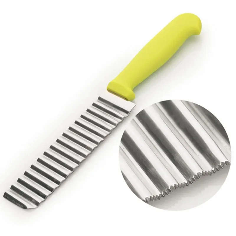 Кухонный нож для резки картофеля, маленький размер, нож для картофельных чипсов из нержавеющей стали, кухонный нож, слайсеры, многоразовые инструменты для приготовления пищи
