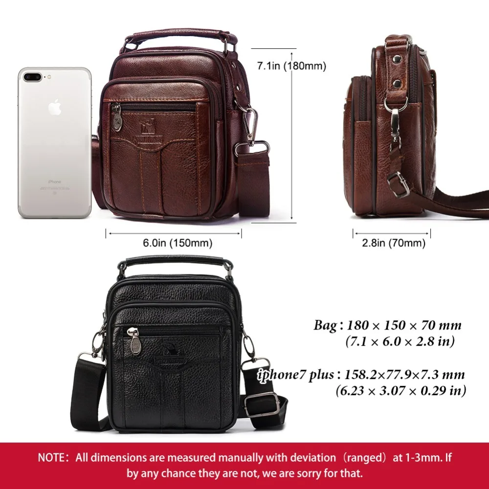 FUZHINIAO حقيقية جلد البقر حقيبة ساعي بريد للرجال يد الصدر Crossbody حقيبة كتف Tas الأعمال الصغيرة الذكور Bolsas الكيس البني