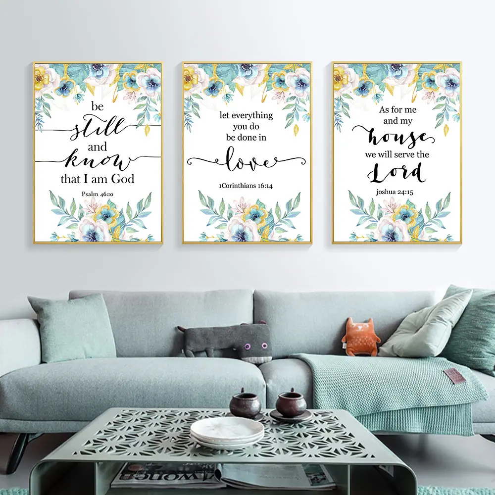 Letters Painting Quotes Posters And Prints Living Room Poster Flower Canvas Painting Picture Print Poster Quote Art Unframed