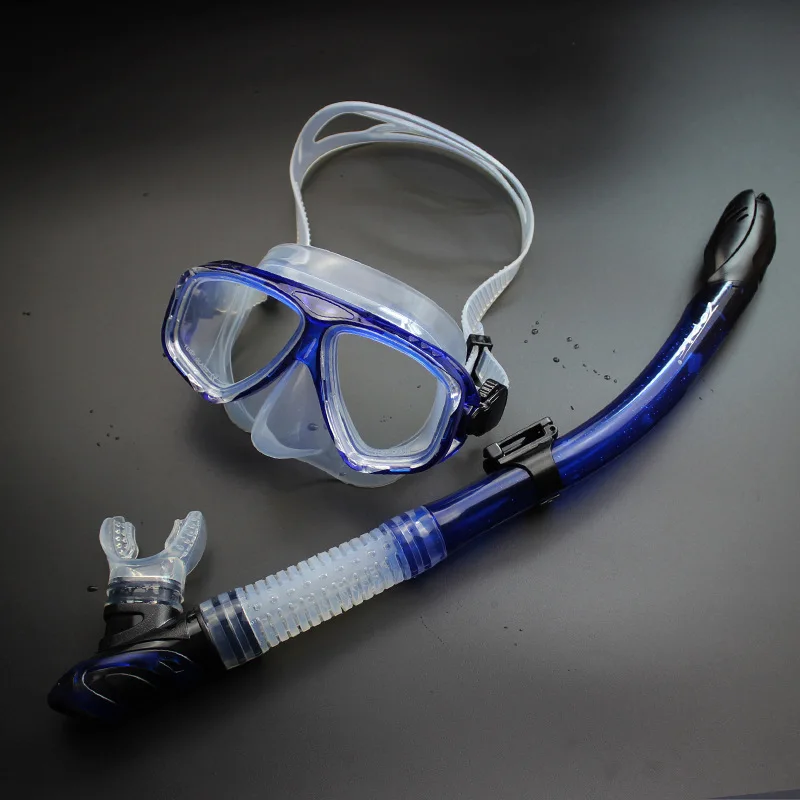 Professional Diving Mask Snorkel Set Silicone Swimming Tempered Glass