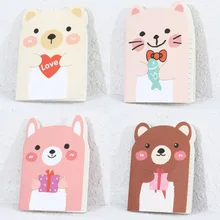 2pcs/lot Cute Mini Cartoon Little Bear Paper Notebook Journal Diary Book Notepad paper high leather journal notebook mini stitched 80 x 105mm
