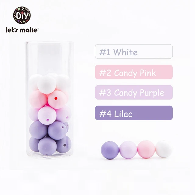 Let's make 50pcs Silicone Beads 12mm Eco-friendly Sensory Teething Necklace Food Grade Mom Nursing DIY Jewelry Baby Teethers Type-D