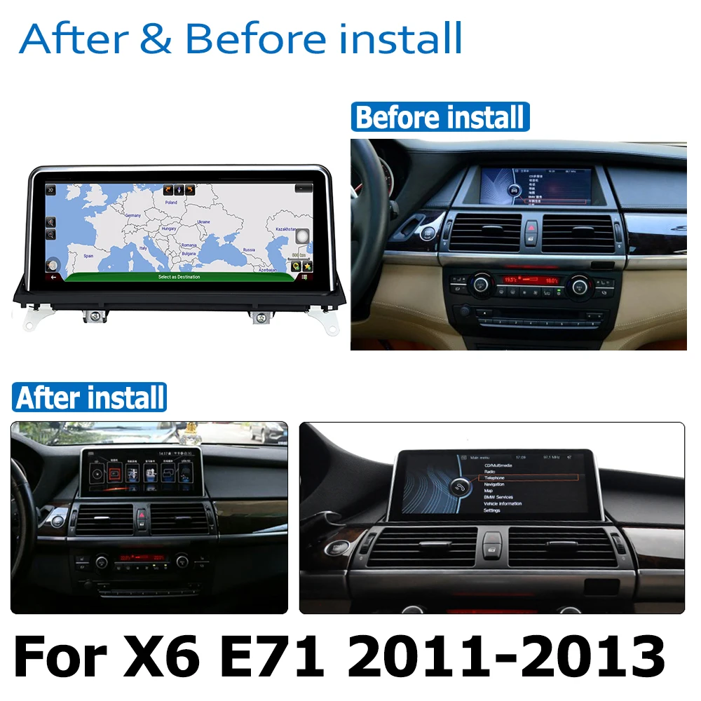 Best Android 8.0 up Car GPS DVD Multimedia Player For BMW X6 E71 2011~2013 CIC Original Style Touch Screen Google System 2